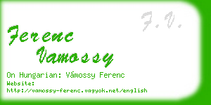 ferenc vamossy business card