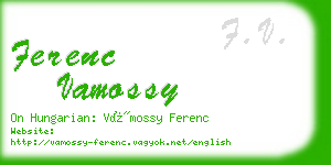 ferenc vamossy business card